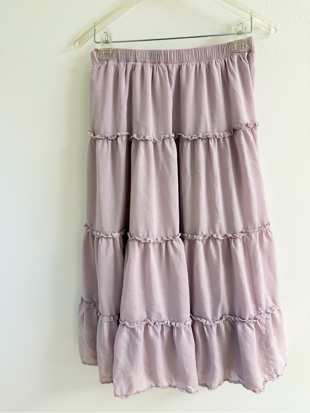 Aritzia Wilfred Lavender Tiered Midi Skirt